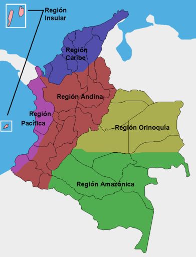 Departamentos y capitales de colombia word